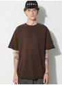 Bavlněné tričko A-COLD-WALL* SHIRAGA hnědá barva, ACWMTS158B