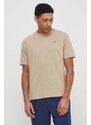 Bavlněné tričko New Balance MT41533SOT béžová barva, s aplikací