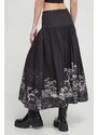 Bavlněná sukně Desigual SALERNO černá barva, midi, áčková, 24SWFW11