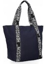 Herisson Barebag Velká dámská nylonová shopper kabelka přes rameno tmavě modrá