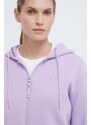 Mikina Guess ALLIE dámská, fialová barva, s kapucí, potiskem, V3RQ11 K7UW2