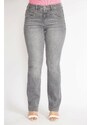 Şans Women's Gray Plus Size 5 Pocket Jeans