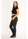 Şans Women's Plus Size Anthracite 5 Pocket Lycra Jeans Pants