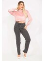 Şans Women's Plus Size Anthracite 5 Pockets Lycra Jeans