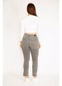 Şans Women's Plus Size Gray 5 Pockets Jeans Skinny Pants