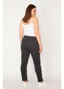 Şans Women's Plus Size Anthracite 5 Pocket Lycra Jeans