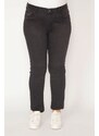 Şans Women's Plus Size Anthracite 5 Pocket Lycra Jeans