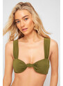 Trendyol Khaki Bralette Knotted Bikini Top