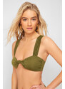 Trendyol Khaki Bralette Knotted Bikini Top