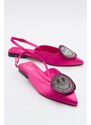 LuviShoes GEVEL Women's Fuchsia Satin Flats.