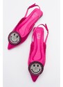 LuviShoes GEVEL Women's Fuchsia Satin Flats.
