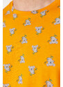 Trendyol Orange Regular Fit Koala Printed Knitted Shorts Pajamas Set