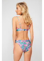 Trendyol Floral Patterned Gathered Brazilian Bikini Bottom