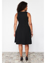 Trendyol Curve Black Stitch Detail Mini Knitted Dress