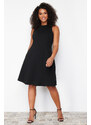 Trendyol Curve Black Stitch Detail Mini Knitted Dress