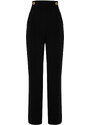 Trendyol Black Wide Leg Buttoned Woven Trousers