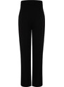 Trendyol Black Wide Leg Buttoned Woven Trousers