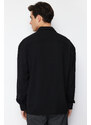 Trendyol Black Oversize Fit Apache Collar Shirt