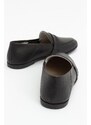LuviShoes F05 Black Skin Genuine Leather Women's Flats