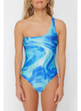 Trendyol Abstract Patterned Single Shoulder Regular Swimsuit