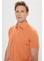 AC&Co / Altınyıldız Classics Men's Orange Slim Fit Slim Fit Polo Neck Plain Casual T-Shirt