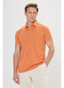 AC&Co / Altınyıldız Classics Men's Orange Slim Fit Slim Fit Polo Neck Plain Casual T-Shirt