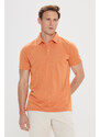 AC&Co / Altınyıldız Classics Men's Orange Slim Fit Slim Fit Polo Neck Plain Casual T-Shirt