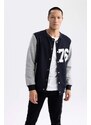 DEFACTO Regular Fit College Collar Bomber Cardigan