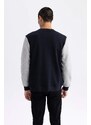 DEFACTO Regular Fit College Collar Bomber Cardigan