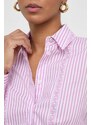 Bavlněná košile Liu Jo růžová barva, regular, s klasickým límcem