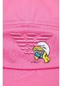 Dětská bavlněná kšiltovka Emporio Armani růžová barva, s aplikací