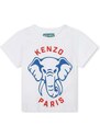 Dětské bavlněné tričko Kenzo Kids bílá barva, s potiskem