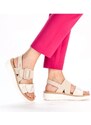 Dámské sandály v béžové kombinaci barev Rieker 69260-60 béžová