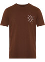 Trendyol Brown Regular/Regular Fit Logo Printed 100% Cotton Short Sleeve T-Shirt