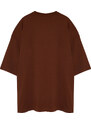 Trendyol Plus Size Brown Oversize Comfortable Basic 100% Cotton T-Shirt