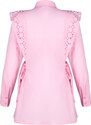 Trendyol Light Pink Embroidered Cotton Woven Shirt