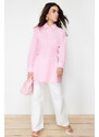 Trendyol Light Pink Embroidered Cotton Woven Shirt