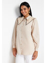 Trendyol Stone Collar Detailed Cotton Woven Shirt