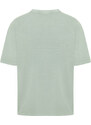 Trendyol Limited Edition Mint Relaxed/Comfortable Cut Faded Effect Textured Short Sleeve T-Shirt