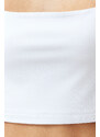 Trendyol White Plain Slim Square Neck Super Crop Knitted Undershirt