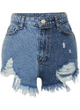 Trendyol Blue Denim Color Block Denim 100% Cotton Shorts & Bermuda