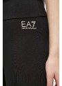 Kraťasy EA7 Emporio Armani dámské, černá barva, s potiskem, high waist
