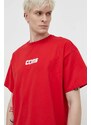 Bavlněné tričko Converse červená barva, s potiskem