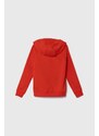 Dětská mikina adidas červená barva, s kapucí, s potiskem