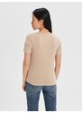 Sinsay - Proužkované tričko - béžová