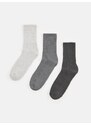 Sinsay - Sada 3 párů ponožek z žebrovaného úpletu - šedá