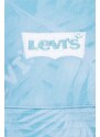 Oboustranná bavlněná dětská čepice Levi's LAN LEVI'S REVERSIBLE BUCKET C tyrkysová barva