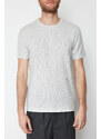 Trendyol Gray Melange Regular/Normal Fit Textured Basic T-Shirt