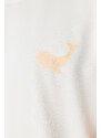 Trendyol Salmon Oversize Animal Embroidery Printed 100% Cotton T-Shirt