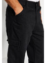 Trendyol Black Pocketed Woven Regular Fit Cargo Trousers
